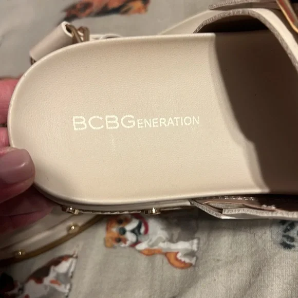 BCBGeneration Beige Double Buckle Sandals - Picture 2 of 4